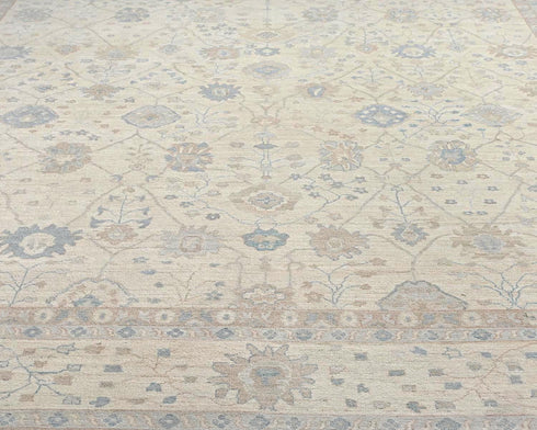 12x15 Beige Ziegler Afghan Hand Knotted Wool Area Rug
